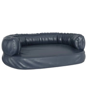 Cesta per cuccia per cani comodo divano ergonomico schiuma scura 75 x 53 cm similpelle blu 02_0043146