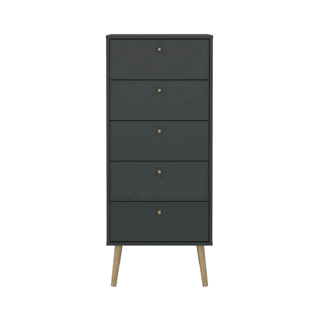 Cassettiera Yaounde, Settimino multiuso, Comò camera da letto, Mobile con cassetti, 50x39 h120 cm, Grigio