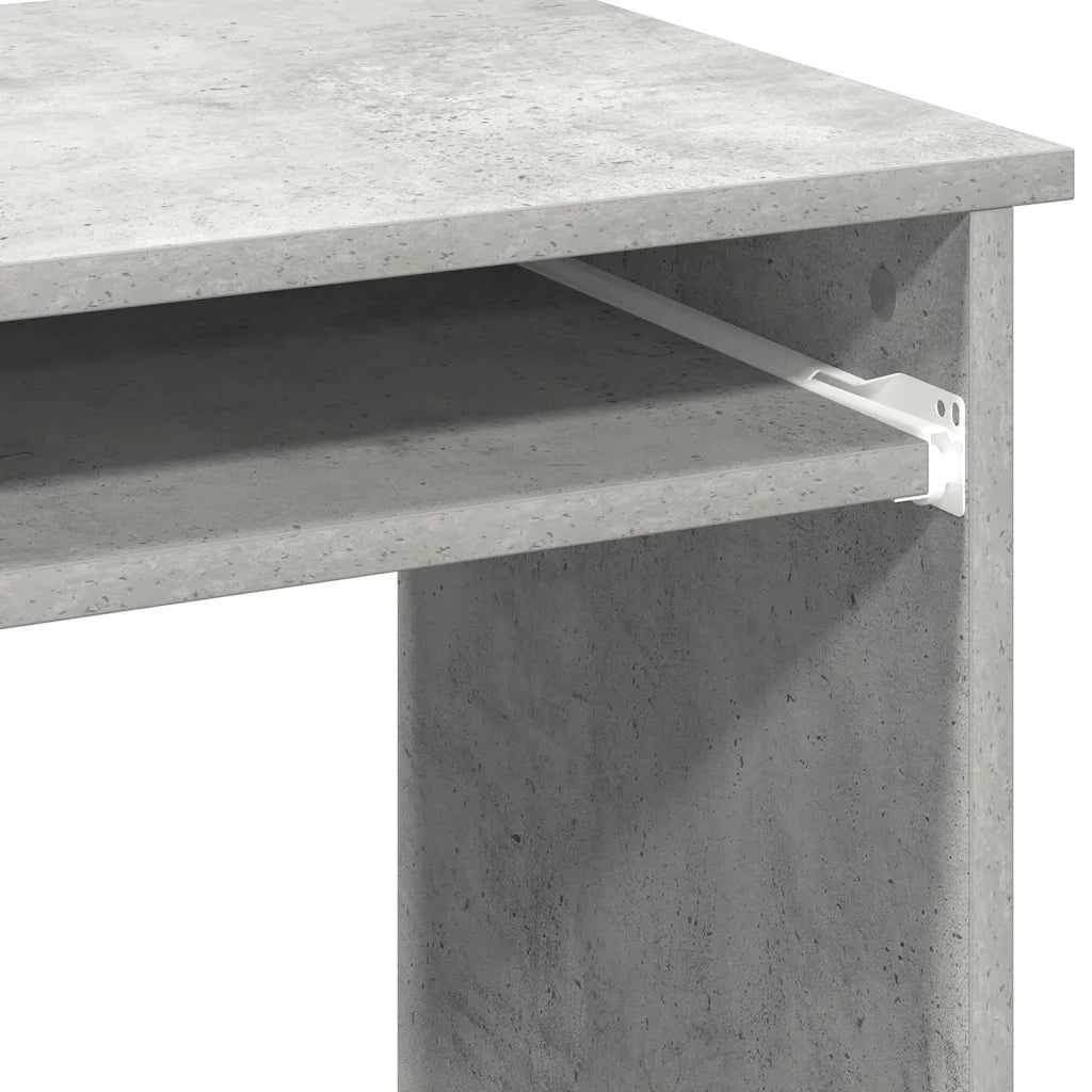 Scrivania | Tavolo da Ufficio Mensole Grigio Cemento 84x40x78 cm Legno Multistrato