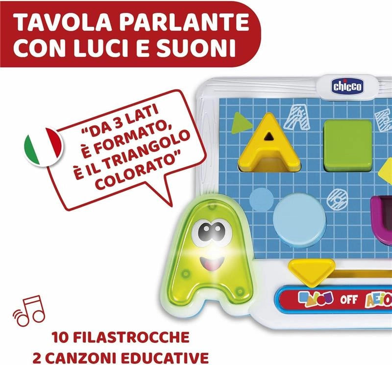 CHICCO LE FORME DELLE VOCALI LETTRONICO E PARLANTE PER IMPARARE LE LETTERE DELL'ALFABETO E LE FORME 2-4 ANNI