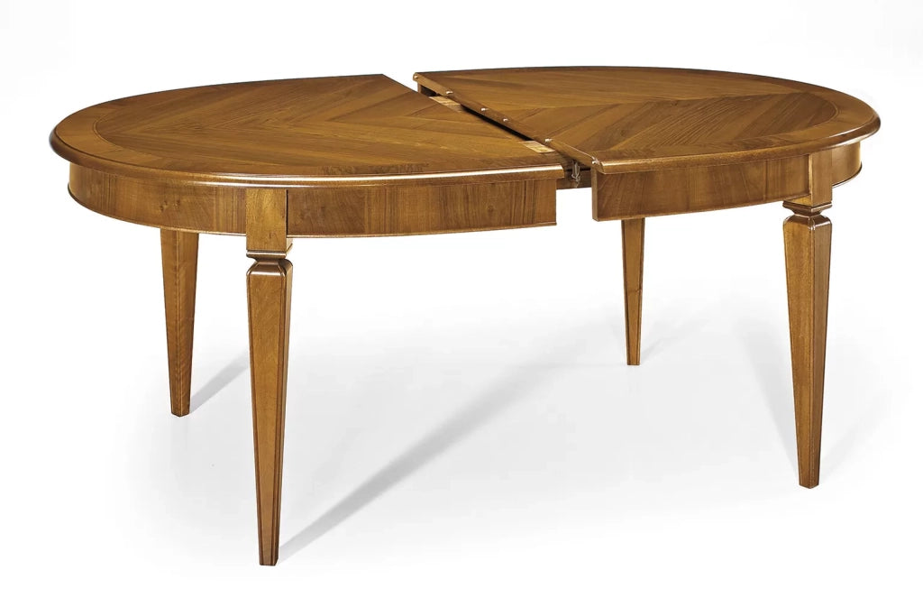 Tavolo ovale allungabile in legno massello di noce l.170 p.110 h.78 - Mobili 2G