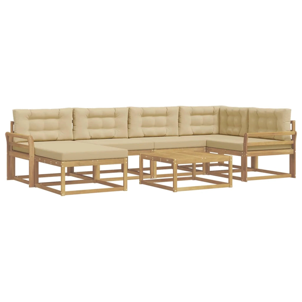 Set di divani da esterno 7 pz Bianco e Beige 3386727