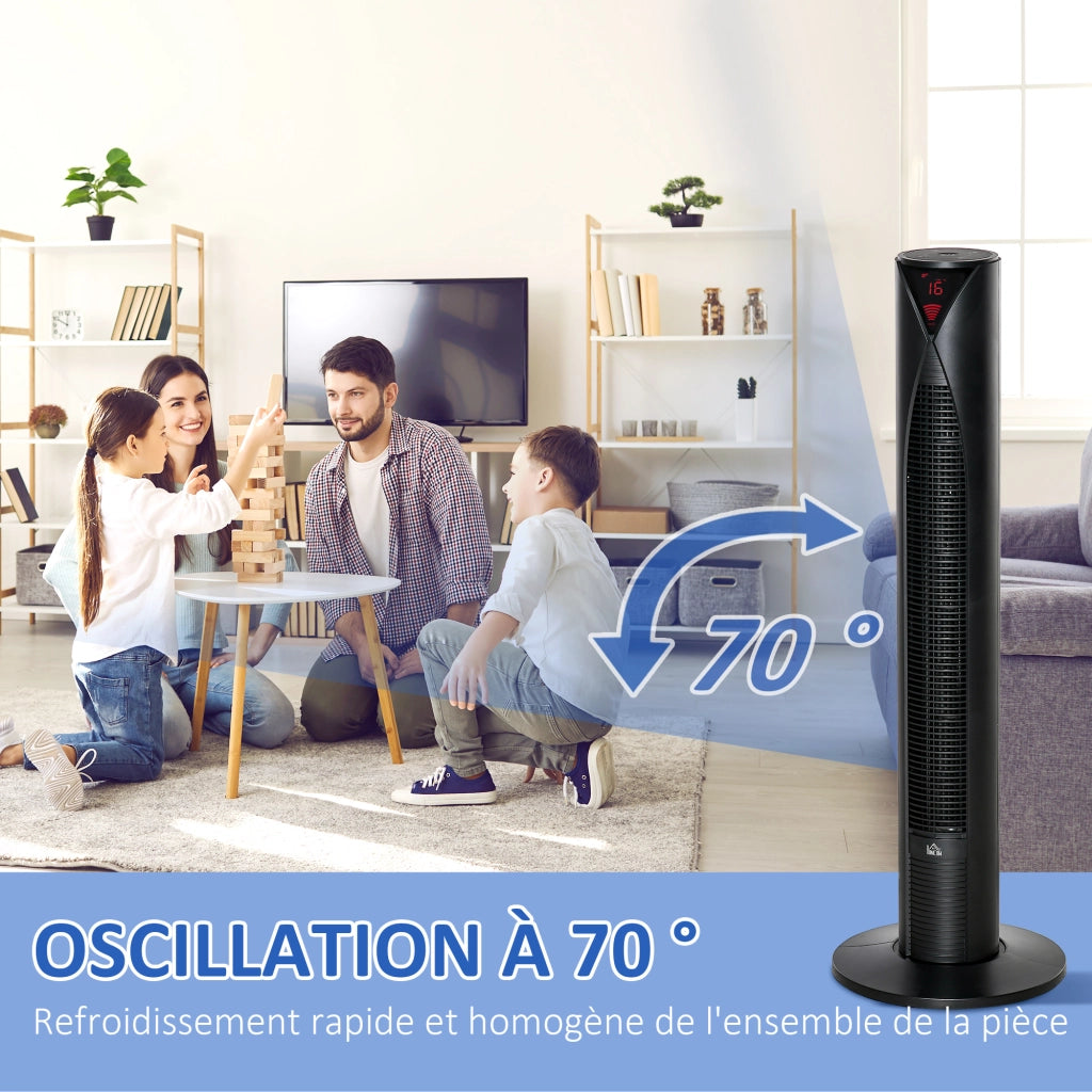 Ventilatore a colonna silenzioso ¨C zephmum ¨C nero 31.5x31.5x96 cm
