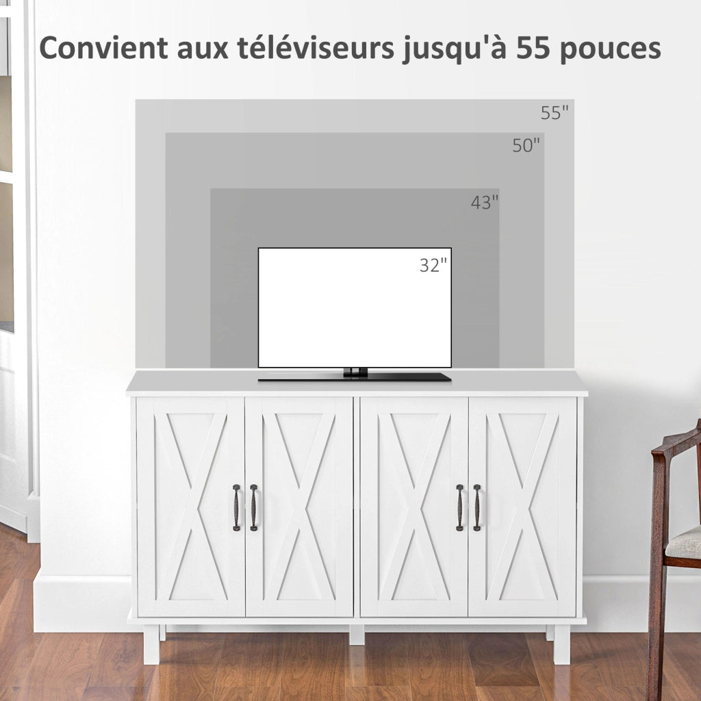 Cassettiera a 4 cassetti con ripiani regolabili ¨C zephmum ¨C 120x40x90 cm bianco