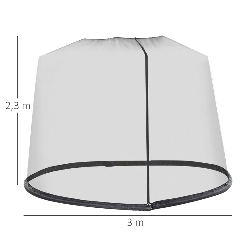 Zanzariera per ombrellone, rete antimosche, zanzariera, nera, ?3 x H2.3 m