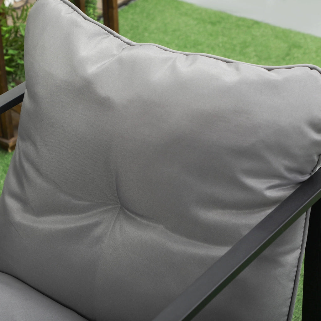Set da giardino 4 pezzi con divano 2 posti, 2 poltrone e tavolino ¨C zephmum ¨C grigio