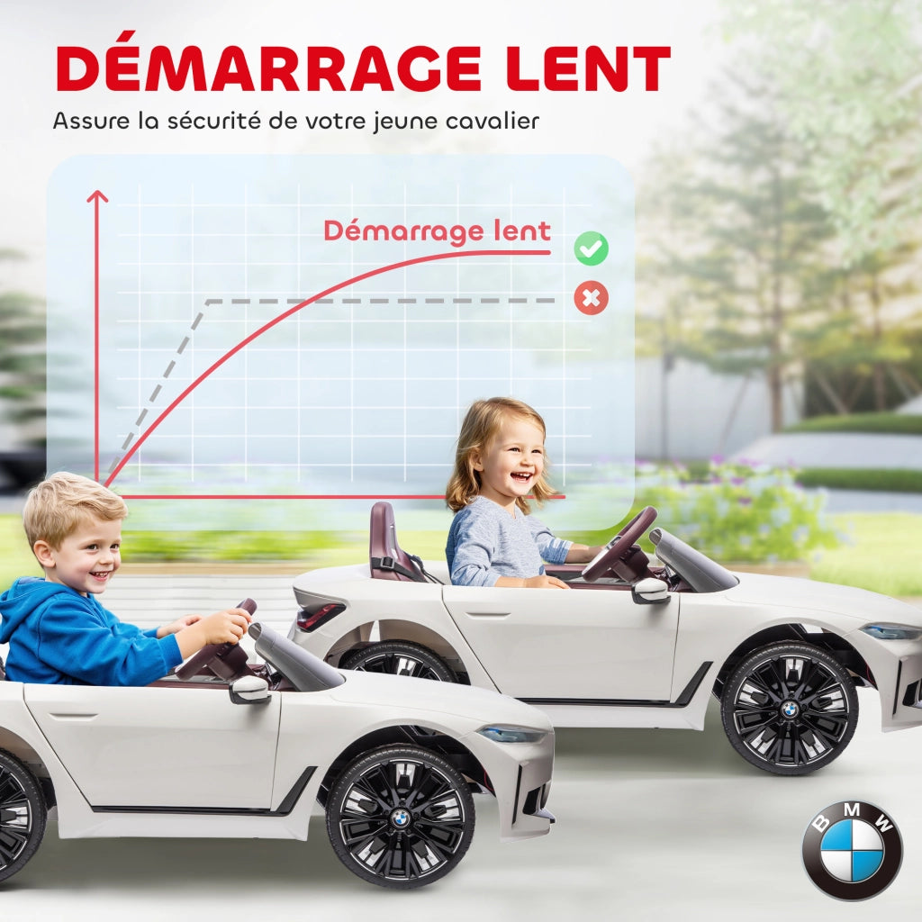 Auto elettrica per bambini BMW I4 12V con telecomando ¨C zephmum ¨C 115x67x45 cm Nero