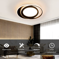 ZMH Lampada da soffitto plafoniera LED moderna doppio anello striscia acrilico telecomando