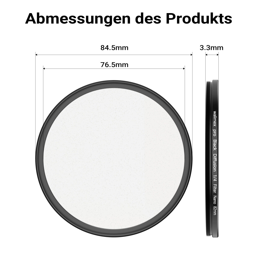 Black Diffusion 1/4 Filtro diffusore da 82 mm, lente antigraffio e antiriflesso con rivestimento nano a 18 strati, montatura slim da 3,3 mm - Per ritratti e videoclip