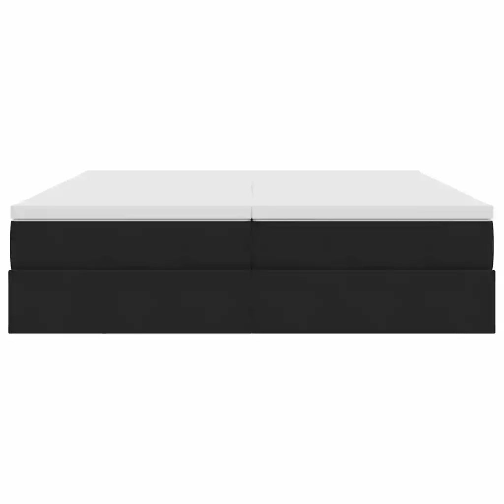 Letto con contenitore e materasso Nero 180 x 200 cm Velluto