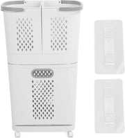 Assecco 3 Compartimenti - Assecco in Plastica con Ruote - Assecco Portatile Rotante - Contenitori di Raccolta Rimovibili - Plastica Leggera PP - Maniglia per Facile Utilizzo - Contenitore di Lavaggio