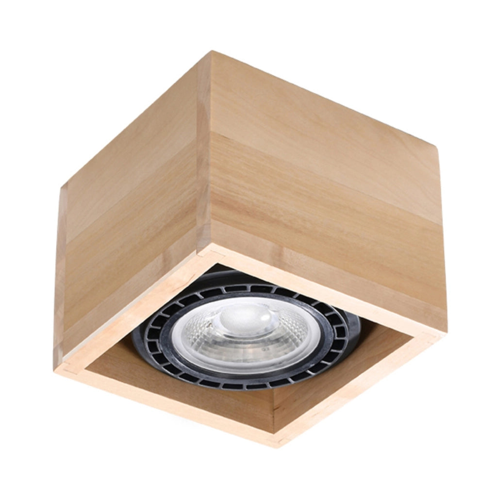 Spot soffitto legno chiaro quadrato 1xGU10 Pure Lume