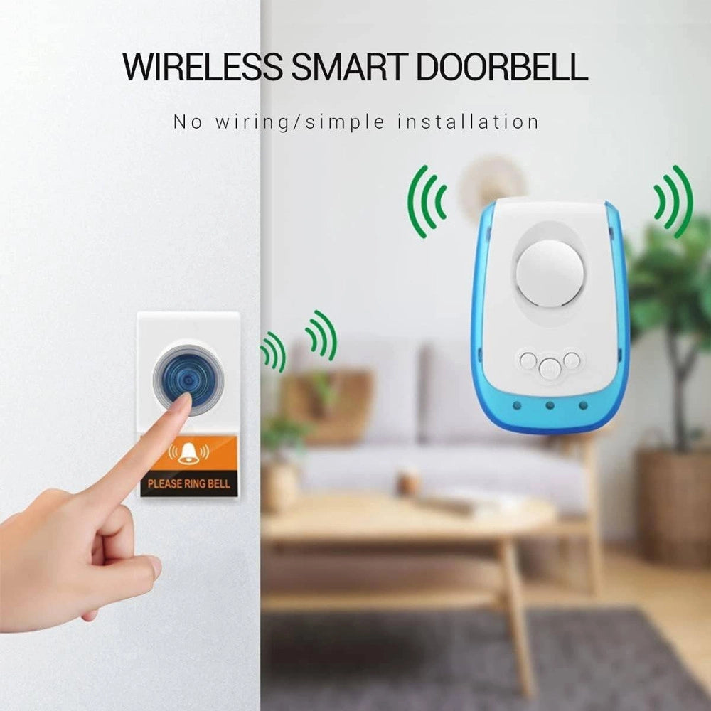Trade Shop - Campanello Wireless Senza Fili 38 Suonerie Regolabili Distanza Operativa 150mt -