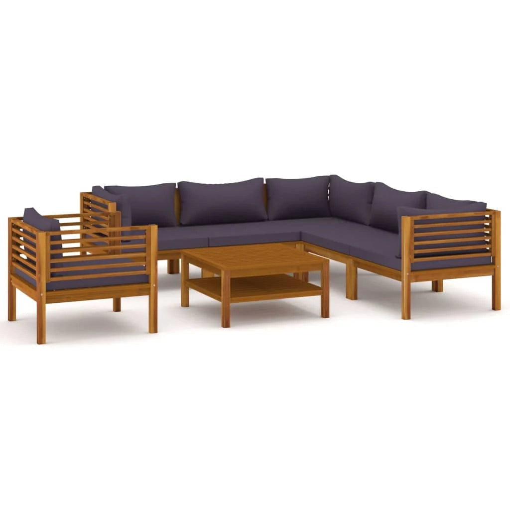 Set di mobili da giardino mobili da esterno 7 pezzi con cuscini legno massello di acacia 02_0017057