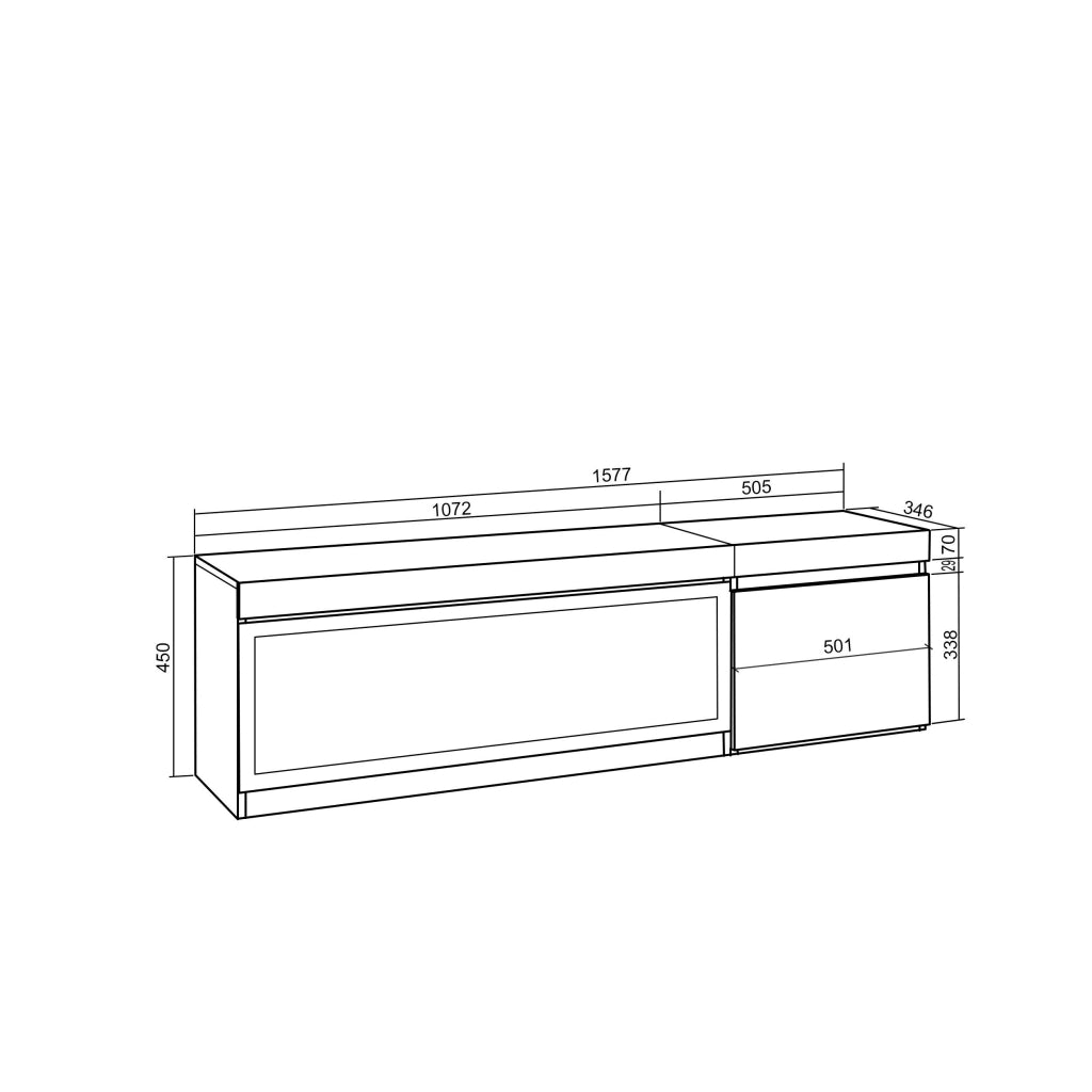 Mobile TV Soggiorno, 158x35x45cm, Per TV fino a 65", Camino elettrico XXL, Nero RF3243
