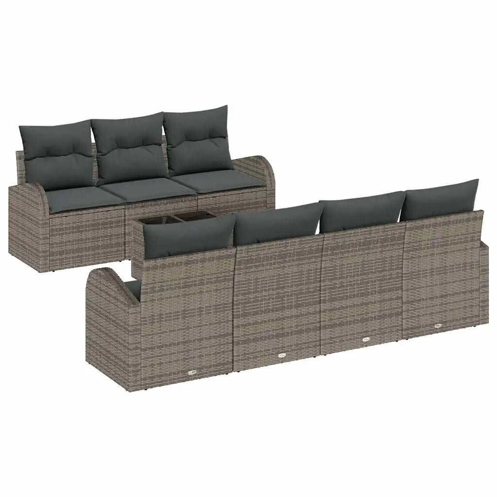 Set Divano da Giardino Grigio 55 x 55 x 37 cm polyrattan