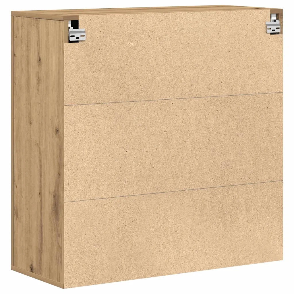 Armadietto a muro con porta rovere artigianale 80 x 33 x 80 cm 862115