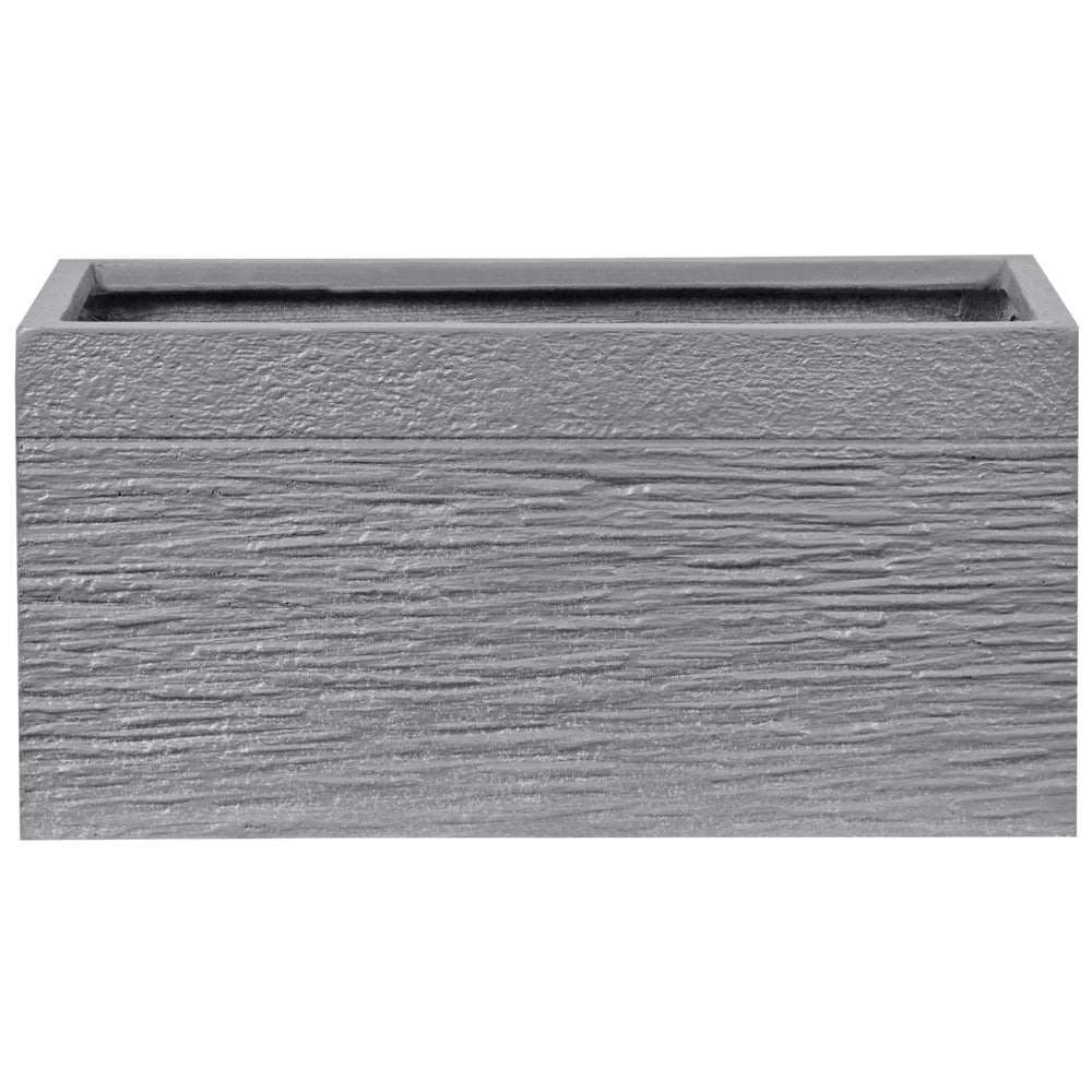 Vaso per piante in fibra di argilla grigia 50 x 23 x 24 cm Fioriera rettangolare per interni ed esterni