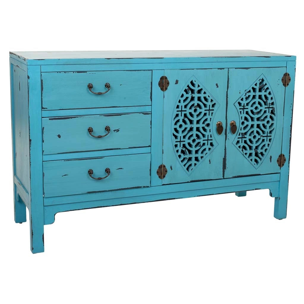 Credenza in legno blu 106x36x68h