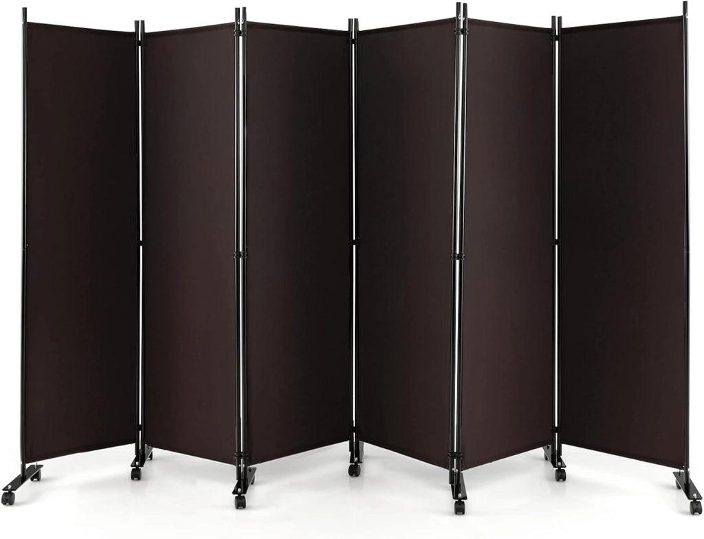 Paravento,Divisorio Interno su Rotelle, 6 Pezzi, 334,5 x 172 cm, Divisorio Pieghevole, 4 Colori