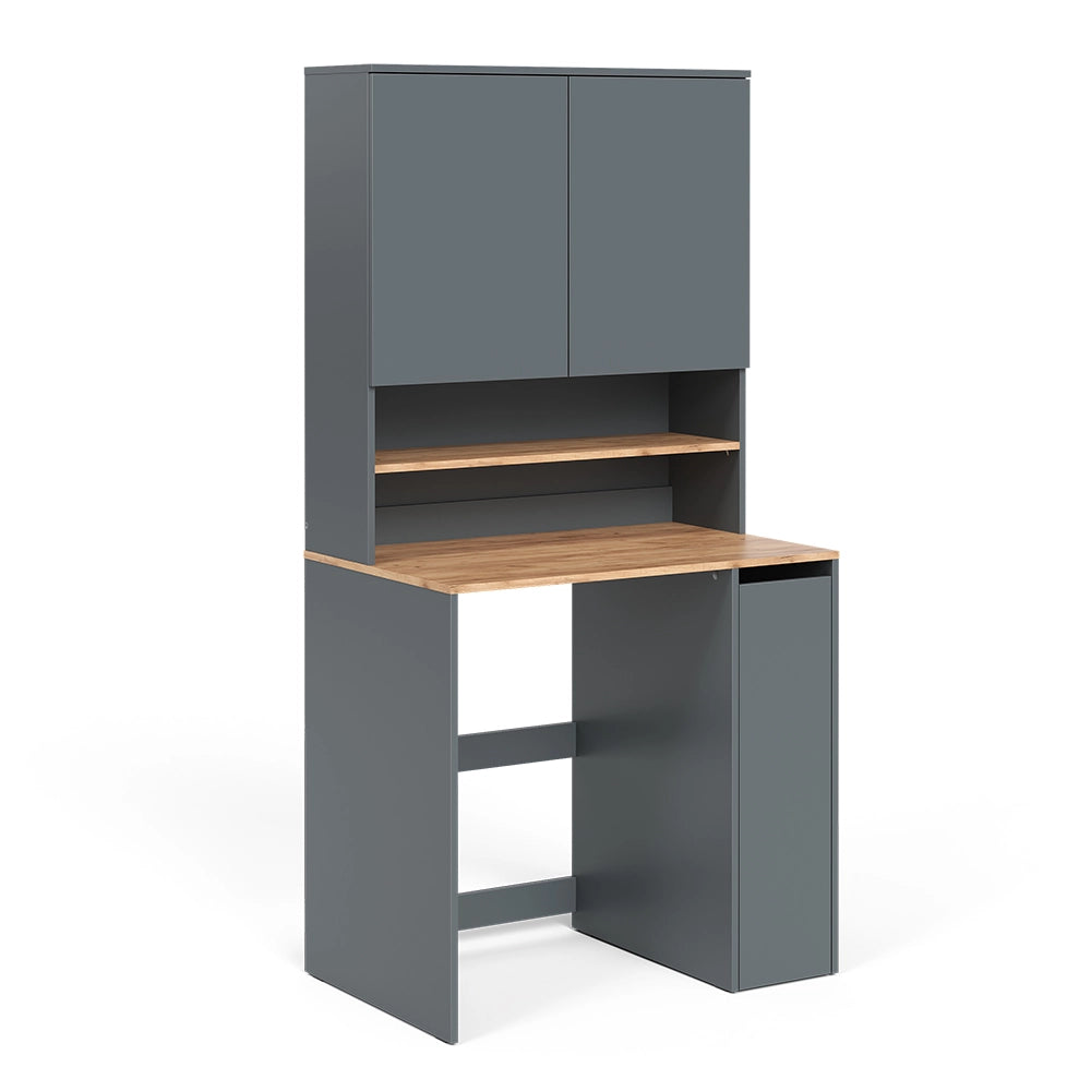 Mobile lavatrice Viktor Antracite/Rovere dorato 93.6 x 88.2 cm 2 parti con ripiano Vicco