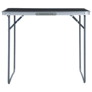 Tavolo da Campeggio Pieghevole Telaio in Metallo 80x60cm Grigio CFW8501039