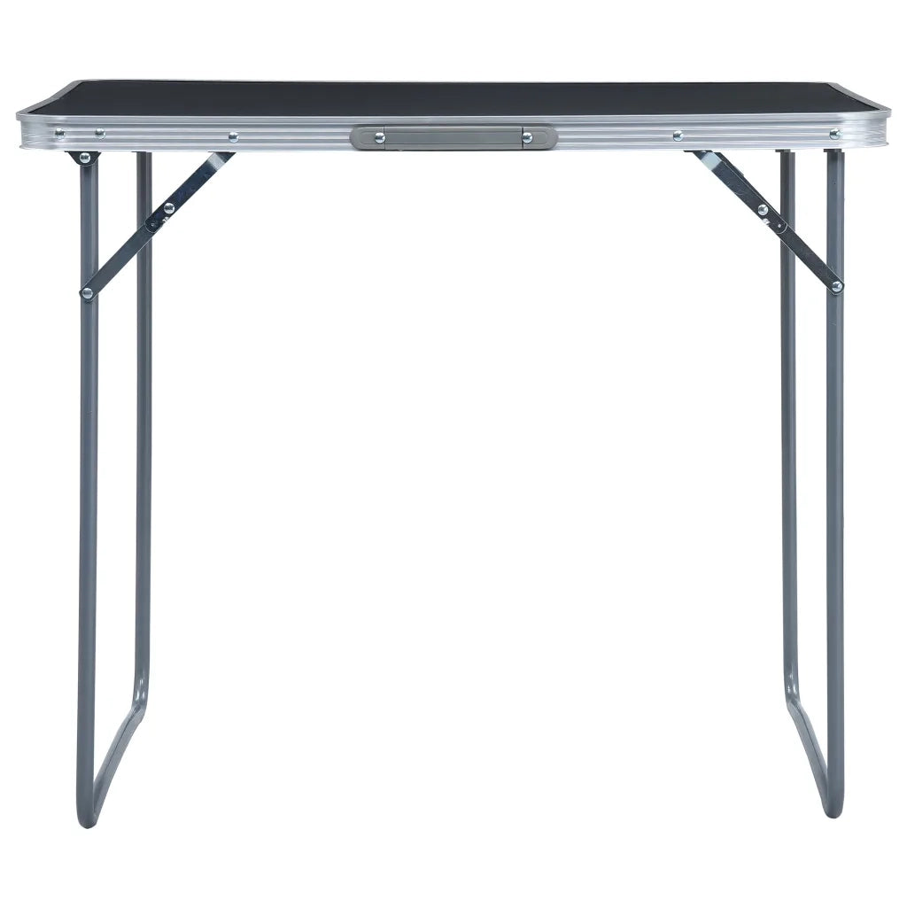 Tavolo da Campeggio Pieghevole Telaio in Metallo 80x60cm Grigio CFW8501039