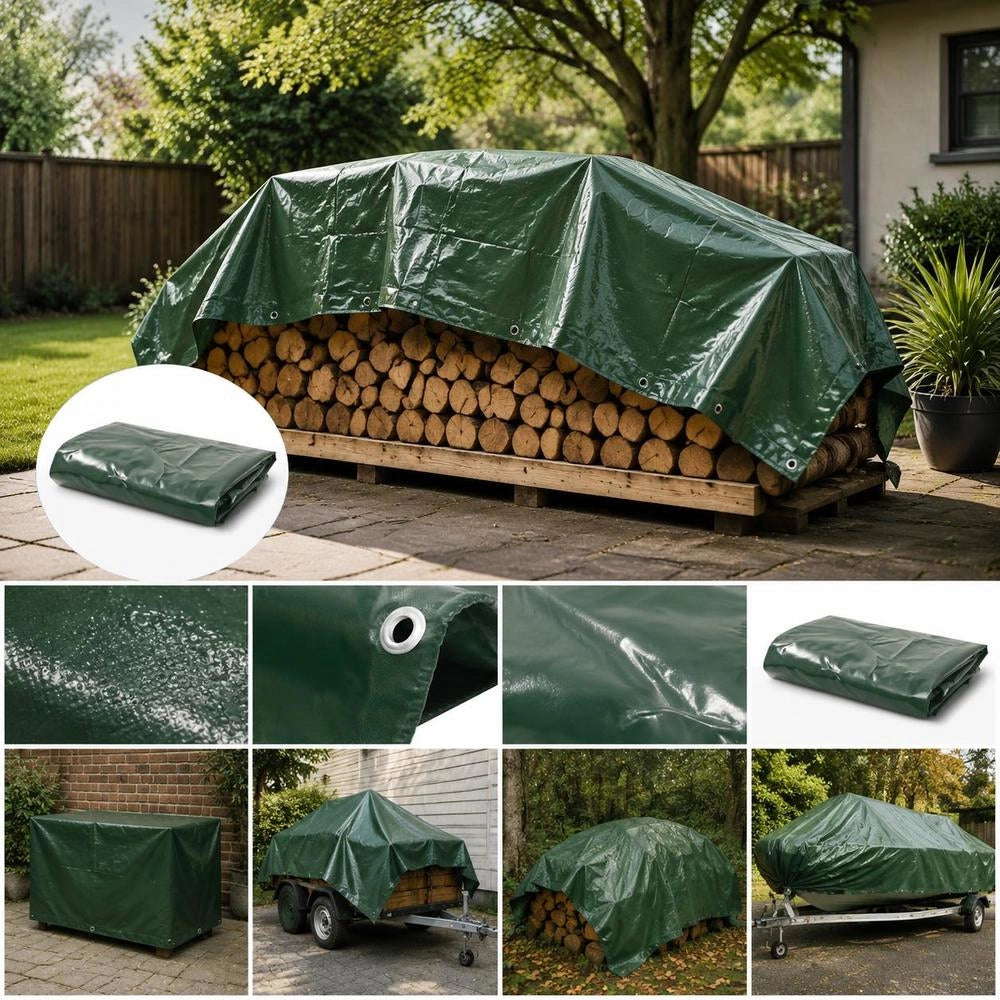 Tarpaulin 650 G/square Meter 6 X 8 M Green