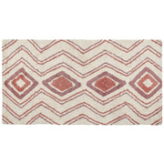 Tappeto cotone trapuntato beige e rosa stile boho 80 x 150 cm soggiorno camera da letto