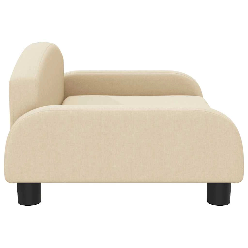 Cuccia per cani a forma di cesto comoda 70 x 45 x 30 cm tessuto color crema 02_0042845
