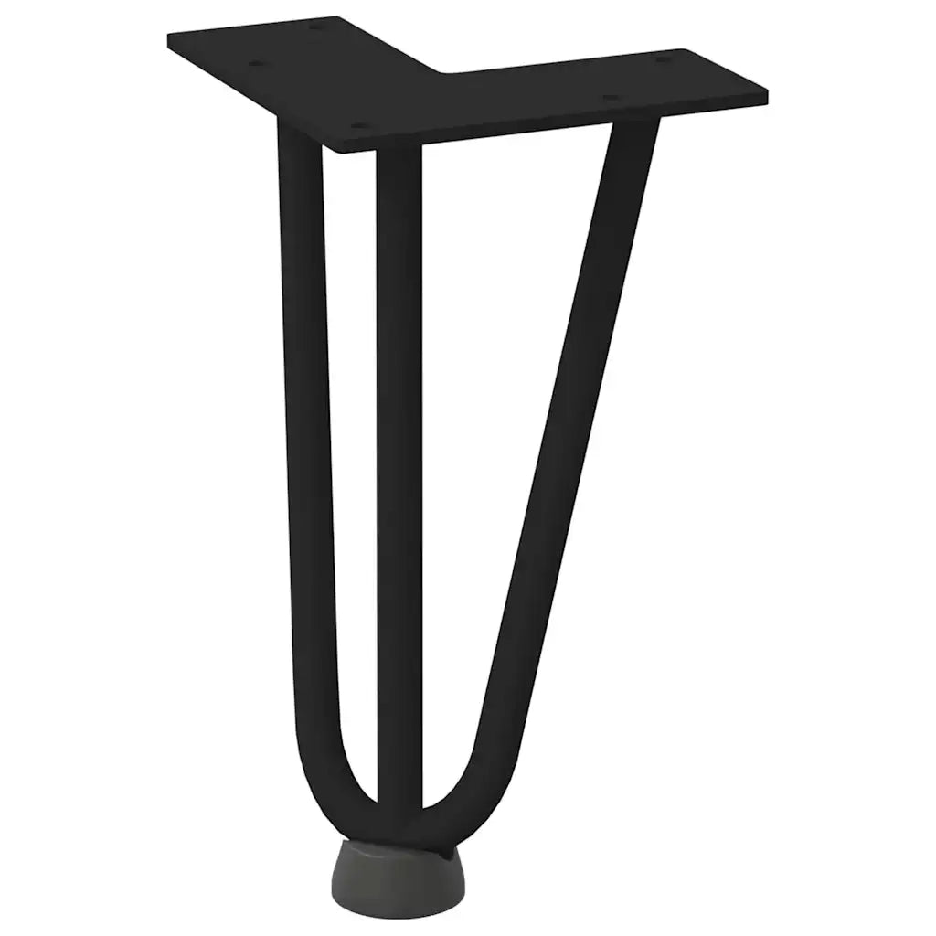Gambe a forcina per tavolino da caffè 4 pz nere 20 cm in acciaio massiccio 4012432