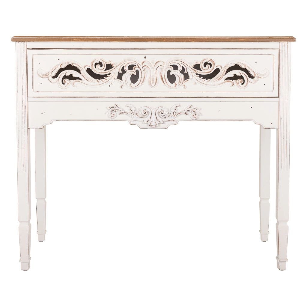 Mobile da ingresso in legno bianco 110x46x90,5h