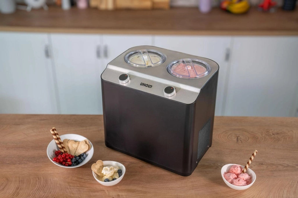 Unold Doppio Gelatiera compressore 2,4 L 250 W Nero, Acciaio satinato