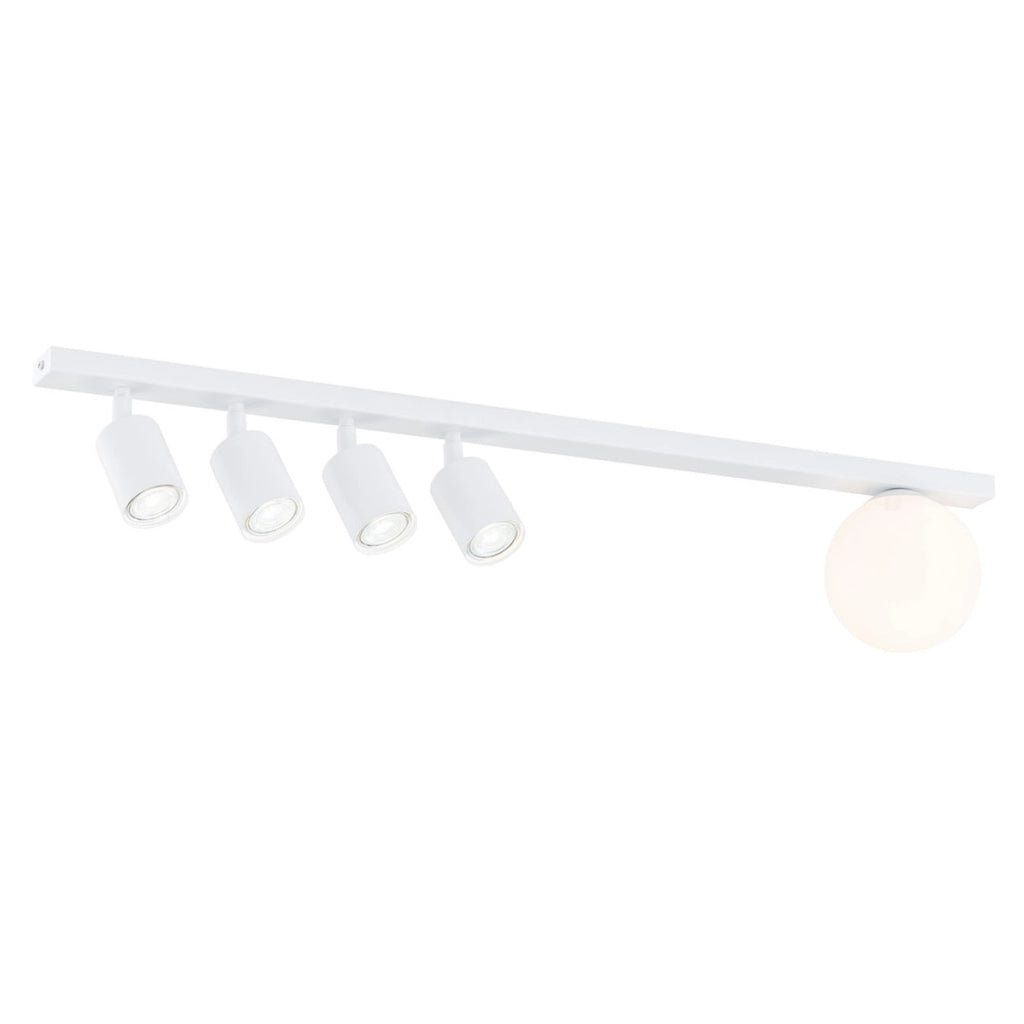 Lampada a sospensione Baster in acciaio bianco