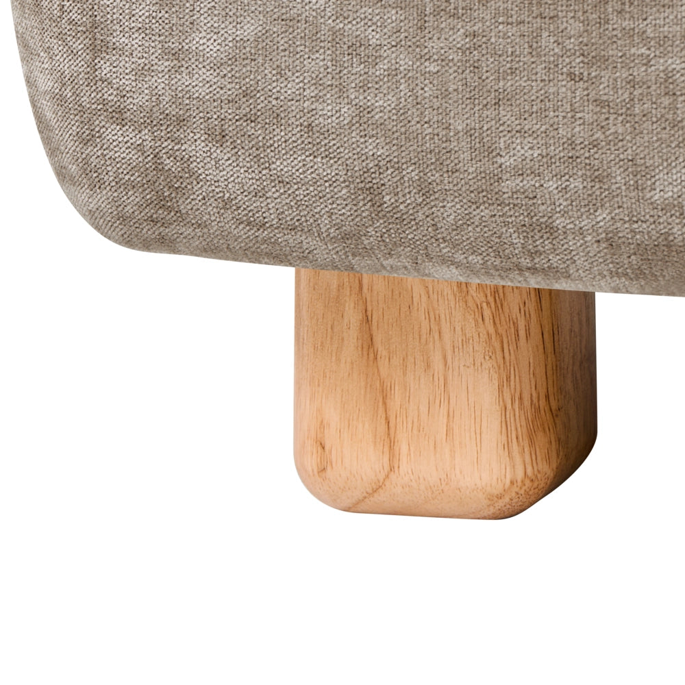 Modulo divano angolare lato destro a 1 posto con tessuto idrorepellente gambe in legno beige stile moderno a un posto