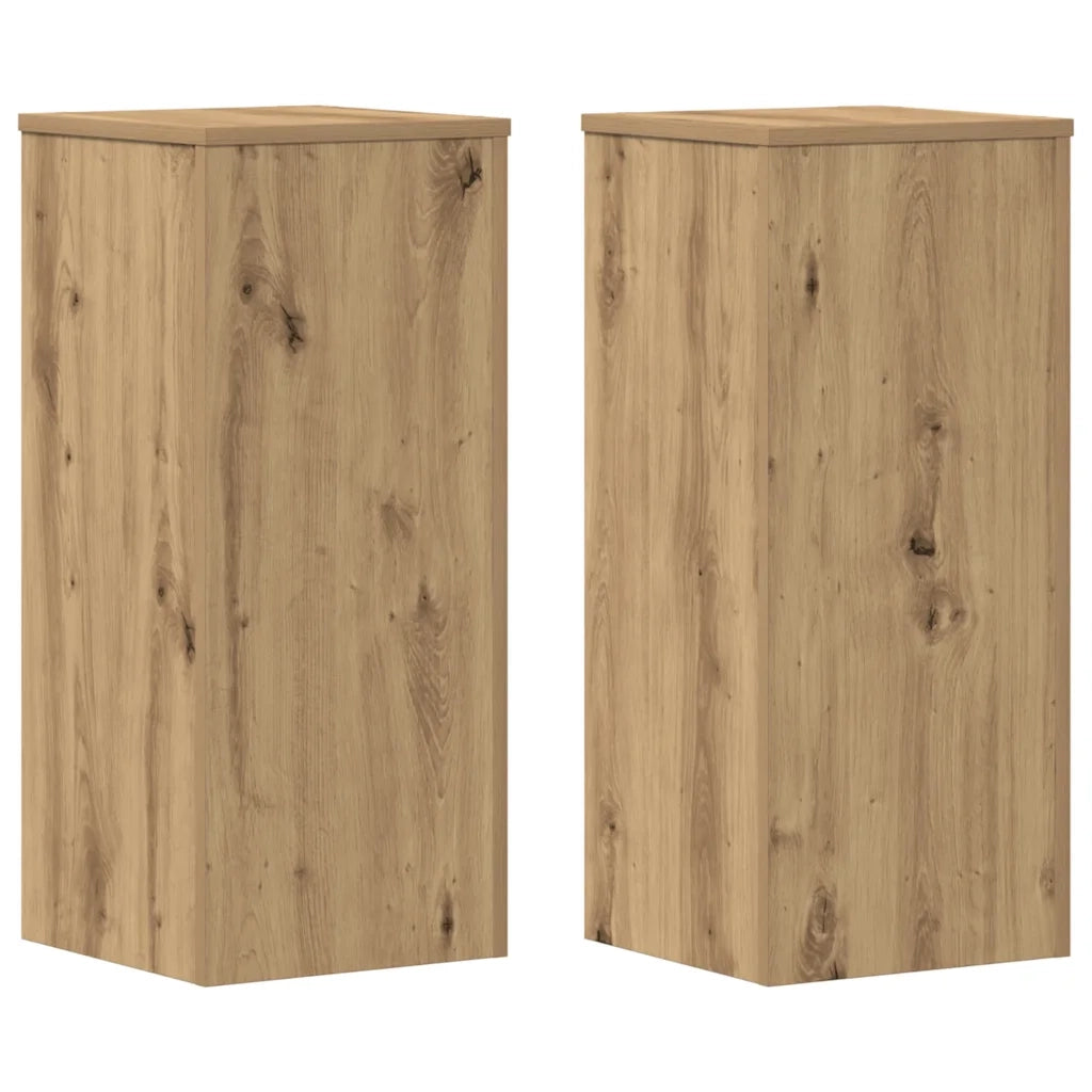 Supporti per Piante 2 pz Rovere 30x30x70 cm in Multistrato 852932