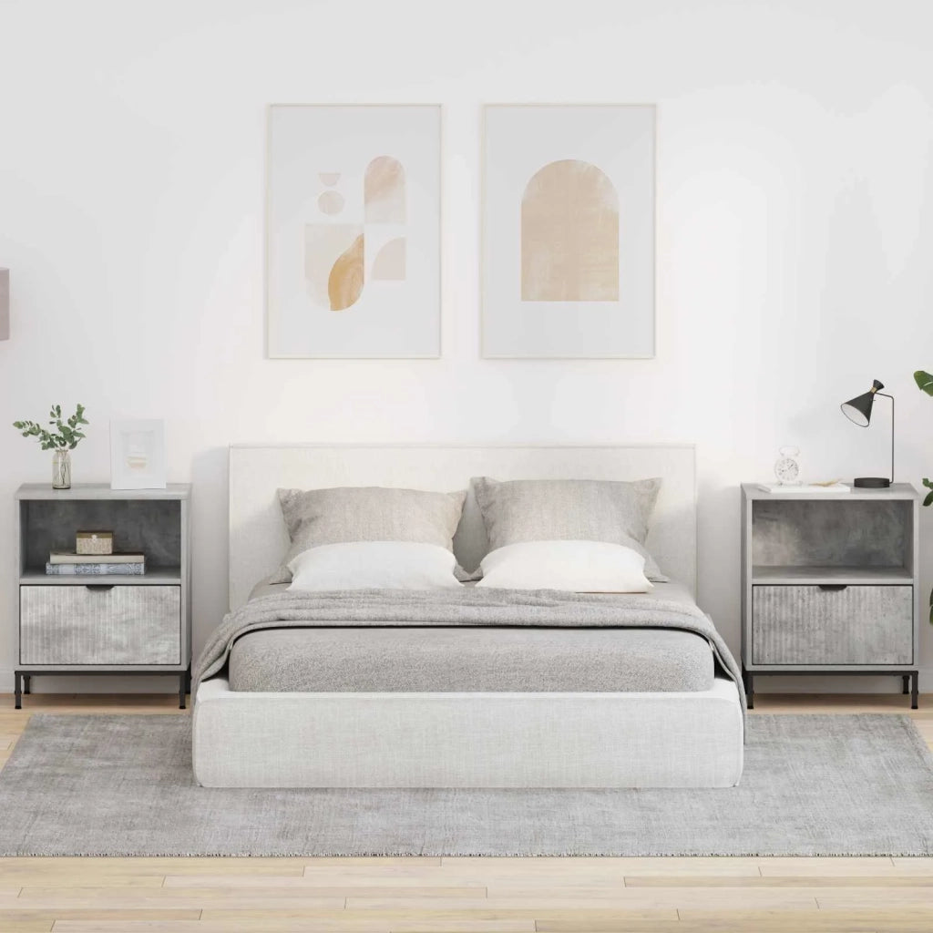 Armadio da Notte 2 pcs Grigio cemento 49 x 36 x 61 cm 883481