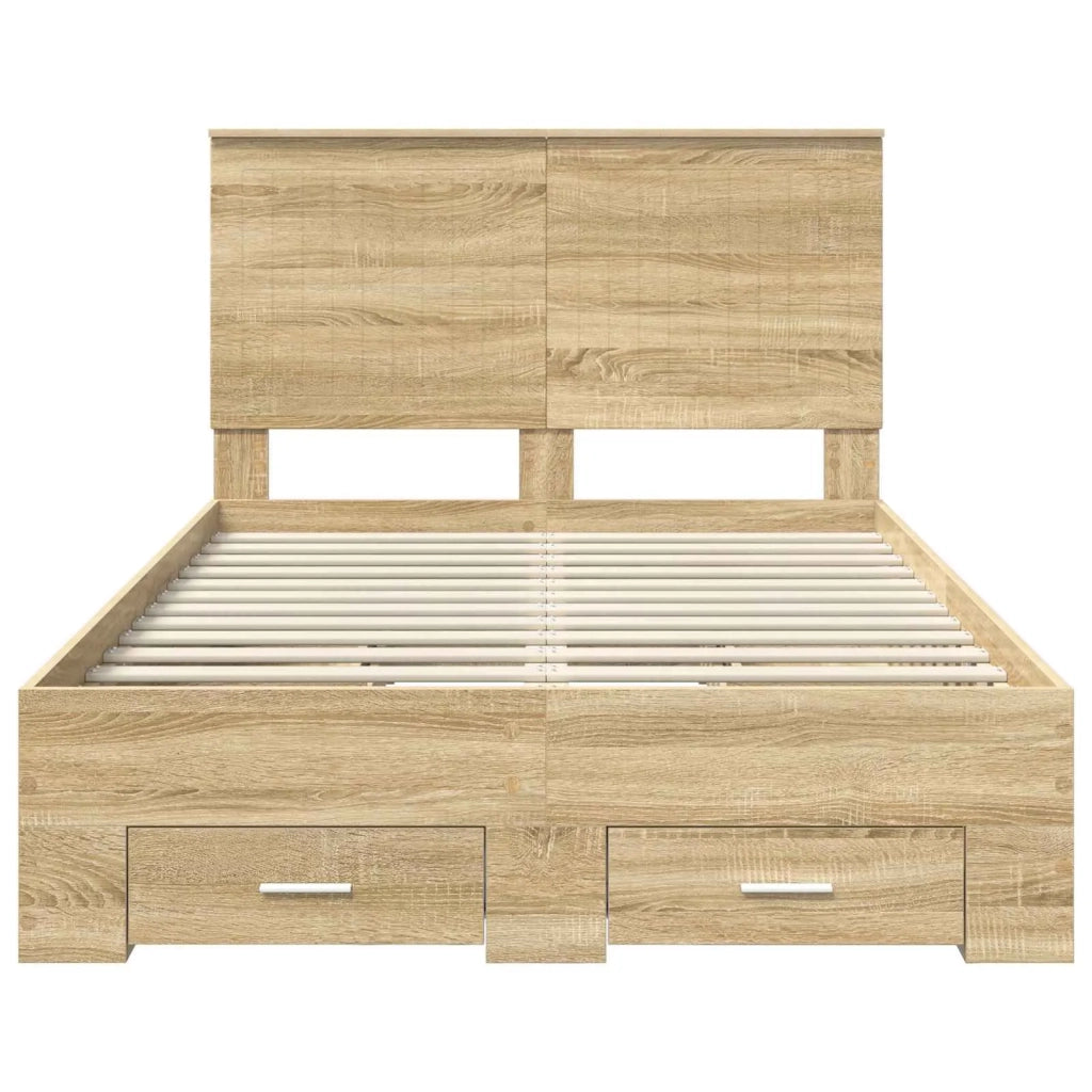 Struttura del letto con testiera Rovere Sonoma 120 x 200 cm 3411325