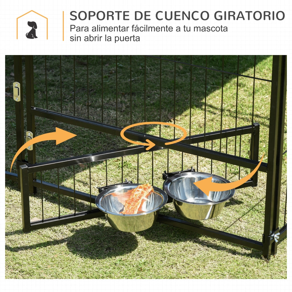 Tenda da pranzo con ombrellone e supporto girevole ¨C zephmum ¨C 141x141x151 cm nero