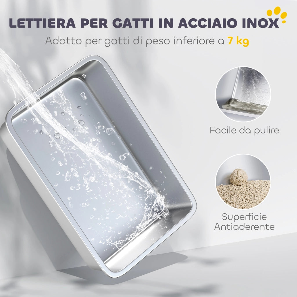 Lettiera per Gatti Chiusa a 2 Ingressi con Deodorante e Paletta. 60.4x40.4x41.8 cm. Bianco e Grigio