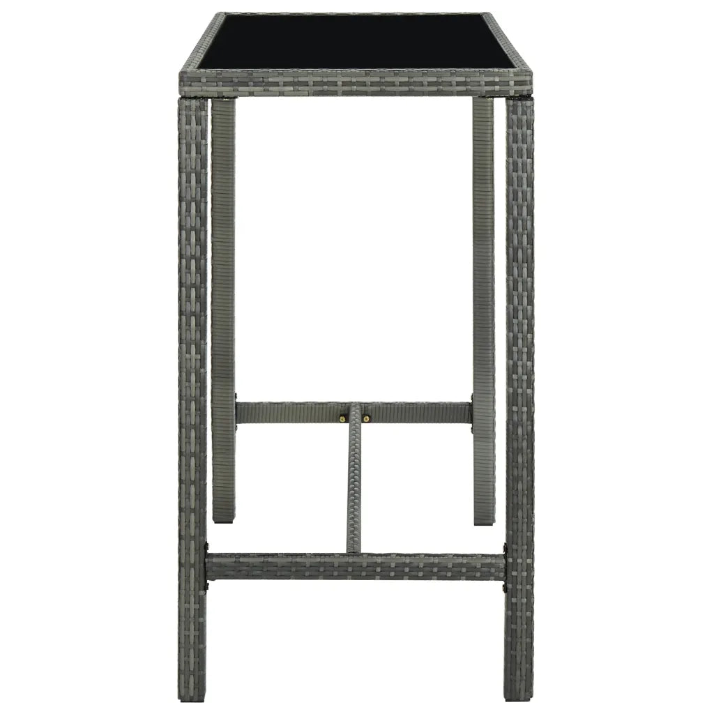 Set da Bar da Giardino 9 pz | Set Salotto da Giardino con Cuscini in Polyrattan Grigio