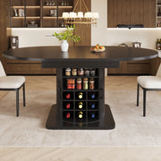 TAVOLO allungabile con vano contenitore 118-158x118x76 cm MDF e metallo Nero