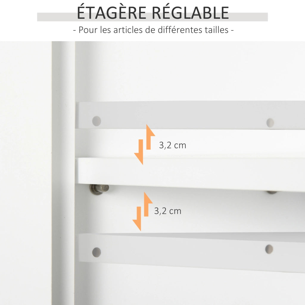 Armadietto da Bagno Pensile ¨C zephmum ¨C Bianco 60x20x58 cm