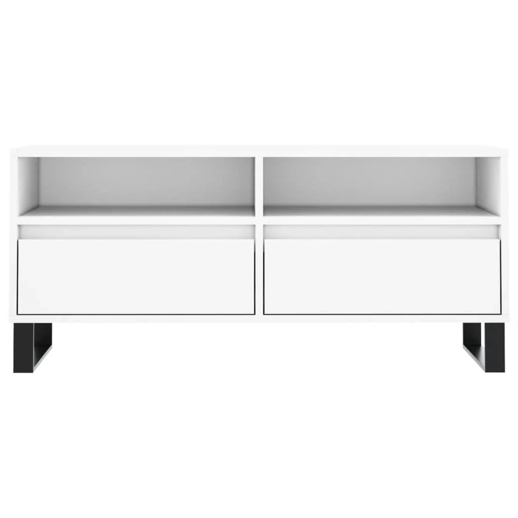 Mobile TV multimediale mensola TV credenza mobile TV sala da pranzo soggiorno camera da letto 100 x 34,5 x 44,5 cm legno ingegnerizzato bianco 02_0025470