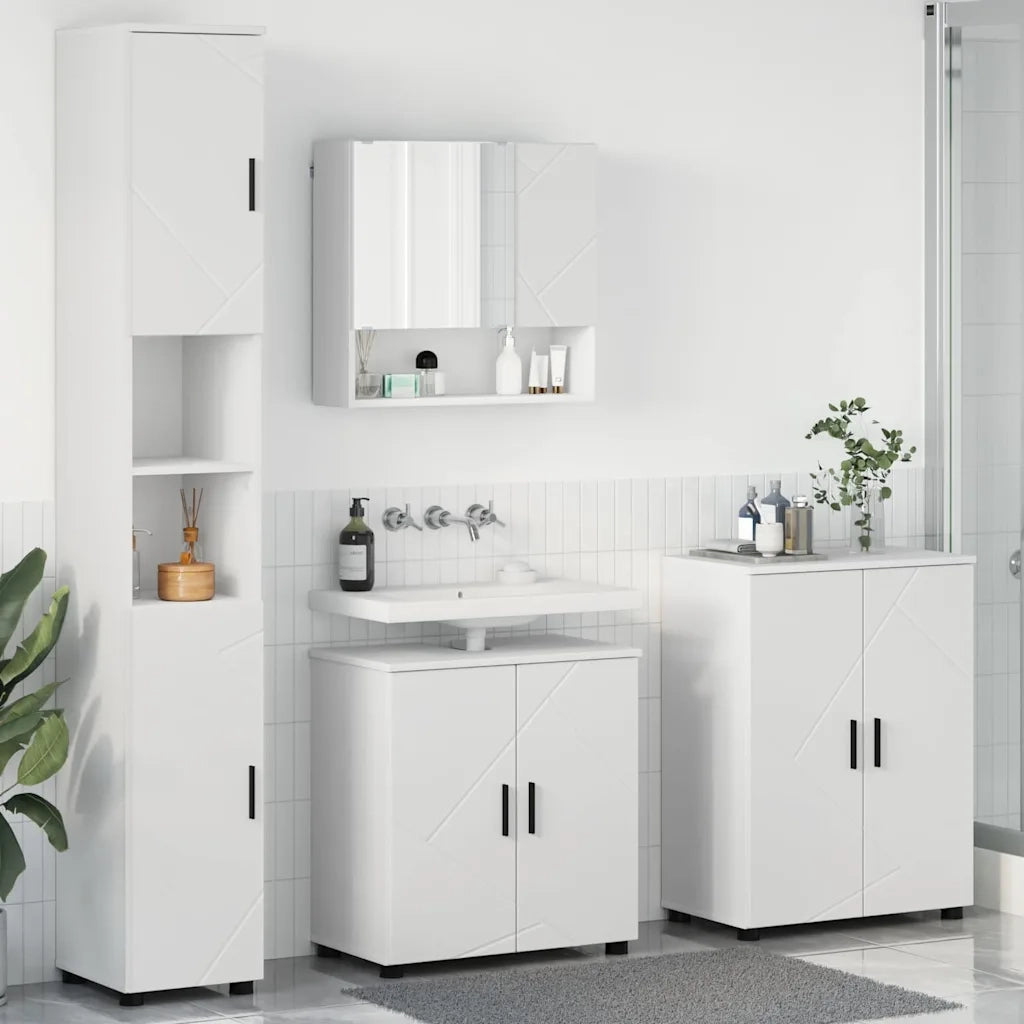 Set di mobili per il bagno Montaggio a parete 4 pcs Bianco