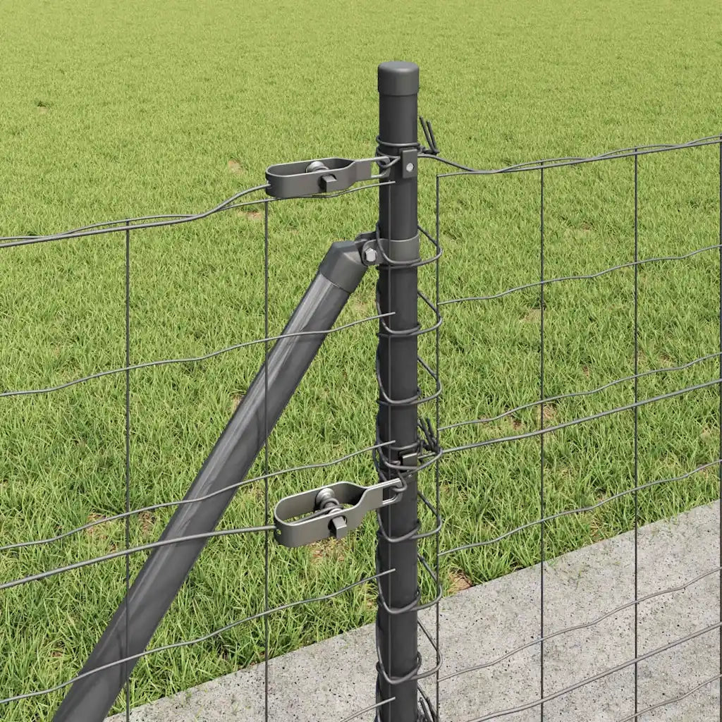 Recinzione da Giardino | Recinzione con Posto Grigio 0,6 x 10 m Acciaio e PVC