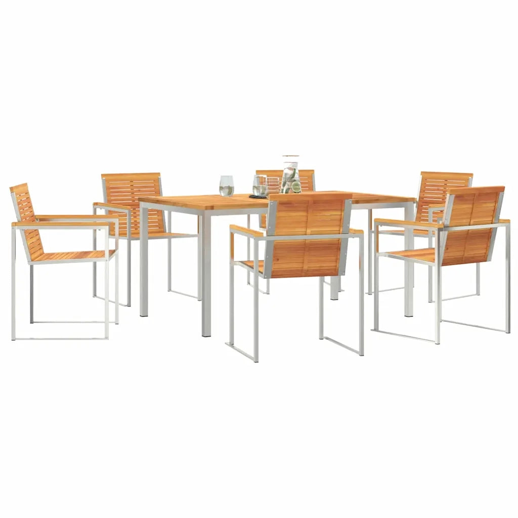 Set da Pranzo per Giardino 7 pcs Legno di Acacia Massello 3334810