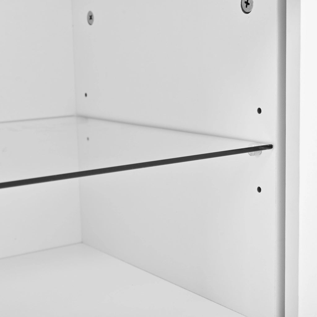 Mobile TV 180x40x45 cm con LED controllabile da app; ante scorrevoli; MDF; bianco