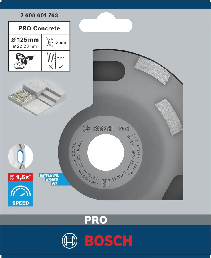 Mola a tazza diamantata Bosch PRO Concrete 125 mm