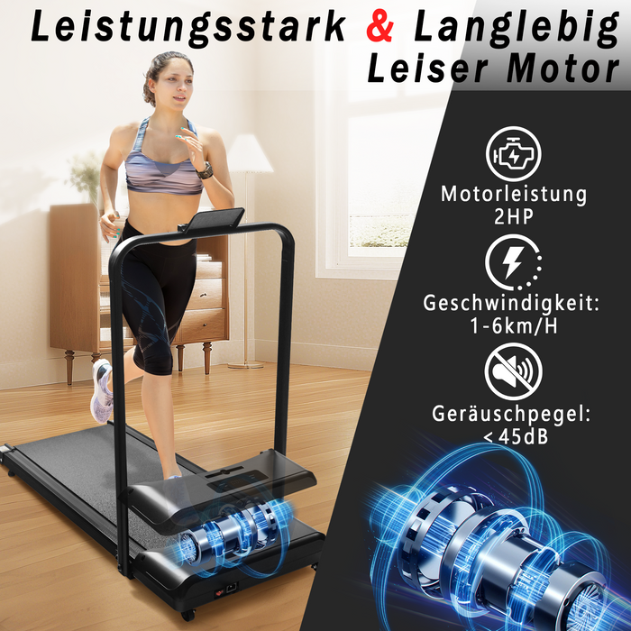 ZMH Tapis roulant domestico con schermo LED e telecomando barre di supporto pieghevoli